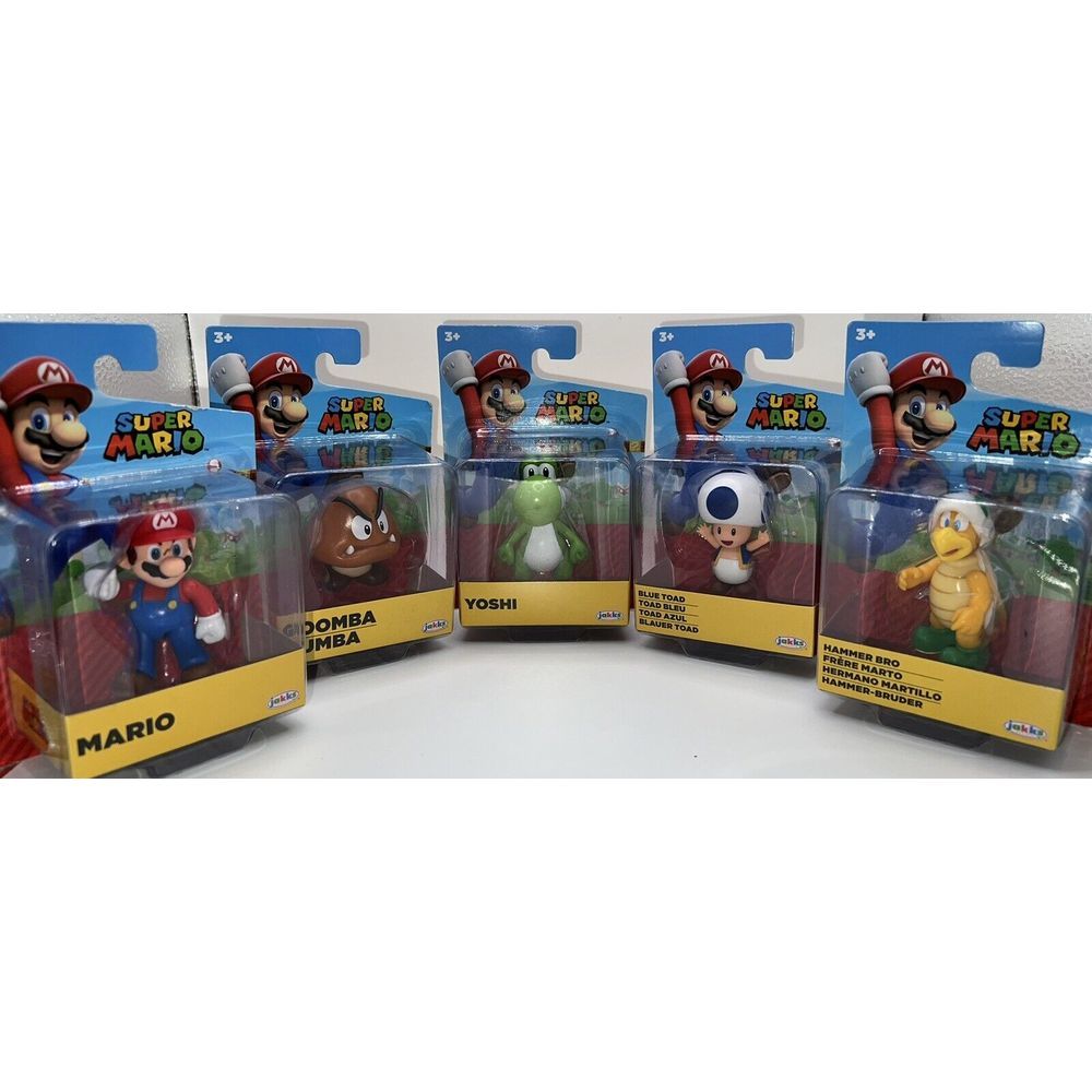 COMPLETE SET OF 5 World of Nintendo Super Mario 2.5-Inch Mario Goomba Hammer Bro